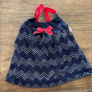 Maggie & Zoe Navy Star Halter Tank with Red Bow